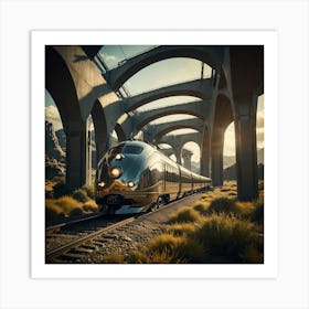 Train In The Desert Art Print
