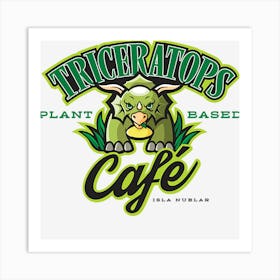 Triceratops Vegetarian Cafe Art Print