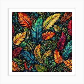 Colorful Feathers 10 Art Print