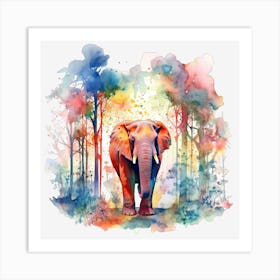 Elephant In The Forest Poster