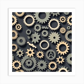 Gears Background 9 Art Print