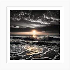 Sunset At The Beach 351 Art Print