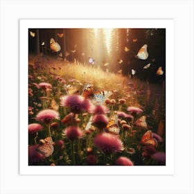 Butterflies On A Meadow Art Print