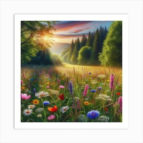 Wildflowers In The Meadow Art Print