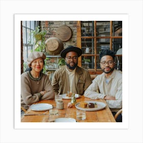 Group Of People At A Table Art Print