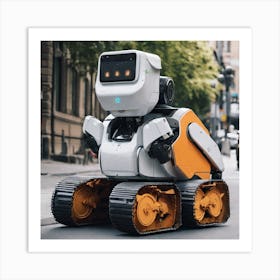 Robot On The Street 67 Art Print