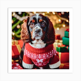 Christmas Dog Art Print