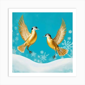 Two Birds In Flight abstract Art Print