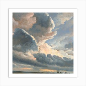 Clouds With A Sunset Rome, Simon Alexandre Clément Denis Art Print