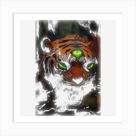 Angry Tiger Horror Face Halloween King Of Jungle Costume Art Print