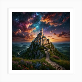 Cinderella Castle At Night 1 Art Print