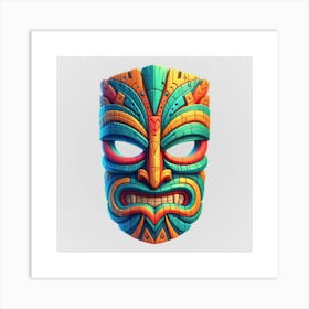 Watercolor Festival Tiki Mask 15 Art Print