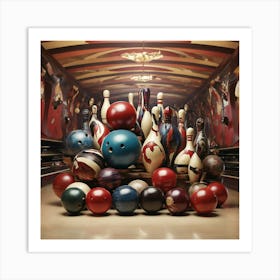 Bowling Pins Art Print