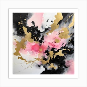 Pink And Gold Art Print