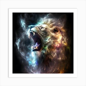 Lion Roaring Art Print