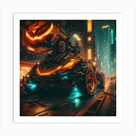 Pumpkin Car (Cyberpunk37) Art Print