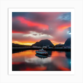 Sunset In Iceland 1 Art Print