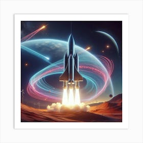 Space Shuttle Launch Art Print