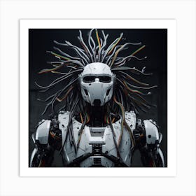 Robot With Dreadlocks Art Print