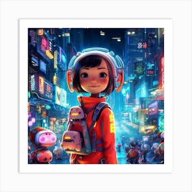 Girl In The City Art Print