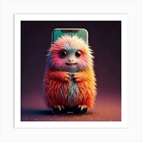 Firefly Creaturemorphic, Smartphone, Fluffy, Soft, Adorable, Innovative, Whimsical, Vibrant, Surreal (10) Art Print