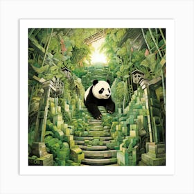 Panda Bear In The Jungle 3 Art Print