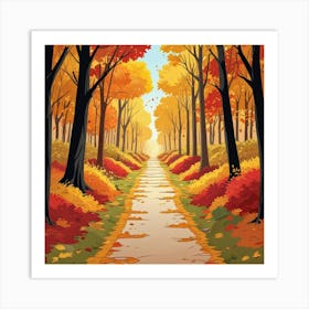 Whimsical Fall In Forest Road Art Print (6) Art Print