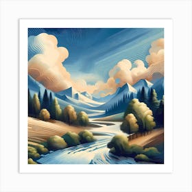 Landscape Painting 11 Art Print