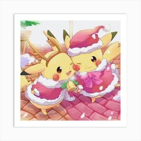 Christmas Pikachu Art Print