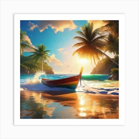 Boat On The Beach 2 Art Print