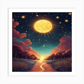 Moonlight Path Art Print