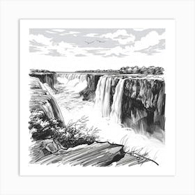 A Victoria Falls On The Zambia Zimbabwe Art Print