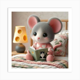 The mouse is reading a book Art Print