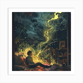 Lightning In The Sky Art Print