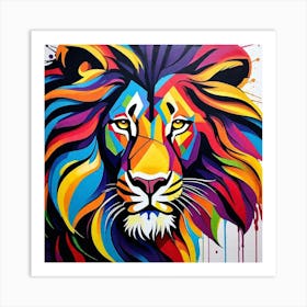 Colorful Lion 11 Art Print