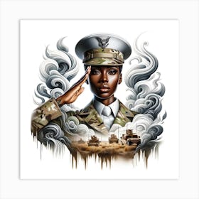 Soldier Salutes Art Print