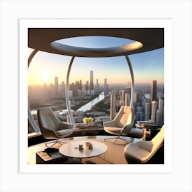 Futuristic Living Room 16 Art Print