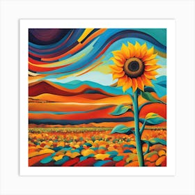 Abstract -Sunflower Art Print