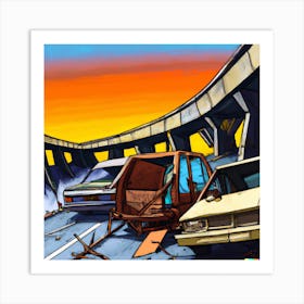 Car Crash Art Print