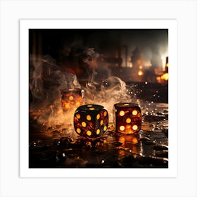 Dices In Smoke Art Print