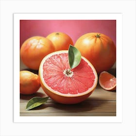 Pink Grapefruit Art Print 1 2 Art Print