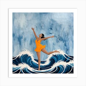 Dancer In The Waves Art Print