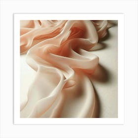 Peach Silk Scarf Art Print