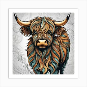 Highland Cow Art Print