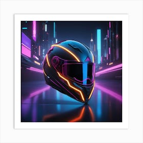 Neon Helmet Art Print