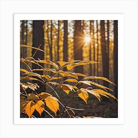 Autumn Leaves In The Forest Art Print