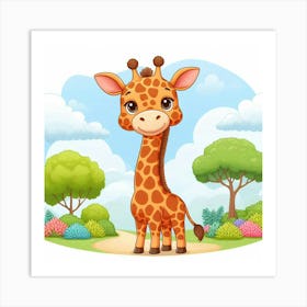 Illustration Giraffe 4 Art Print
