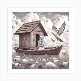 'The Boat In The Sky' Art Print