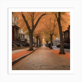 Street In Autumn 1 Art Print