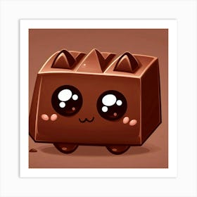 Kawaii Chocolate Block Art Print